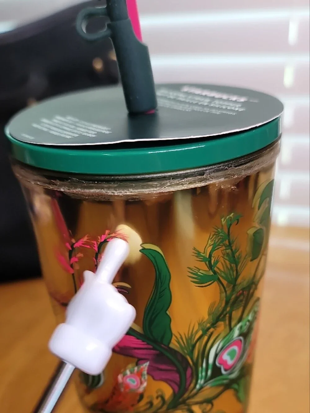 Starbucks 2024 Holiday Gold Mirror Ornament Floral cold cup tumbler (24 oz)